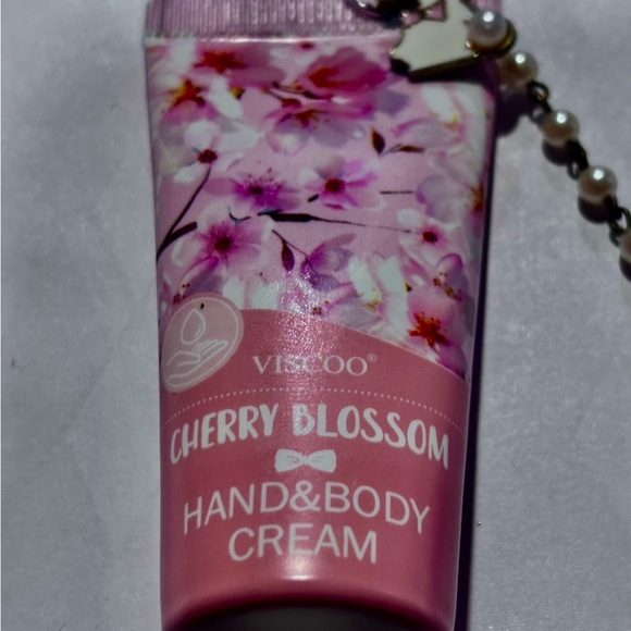 Cherry Blossom Hand & Body Cream with Keychain/ bag charm unique gift - Picture 3 of 5